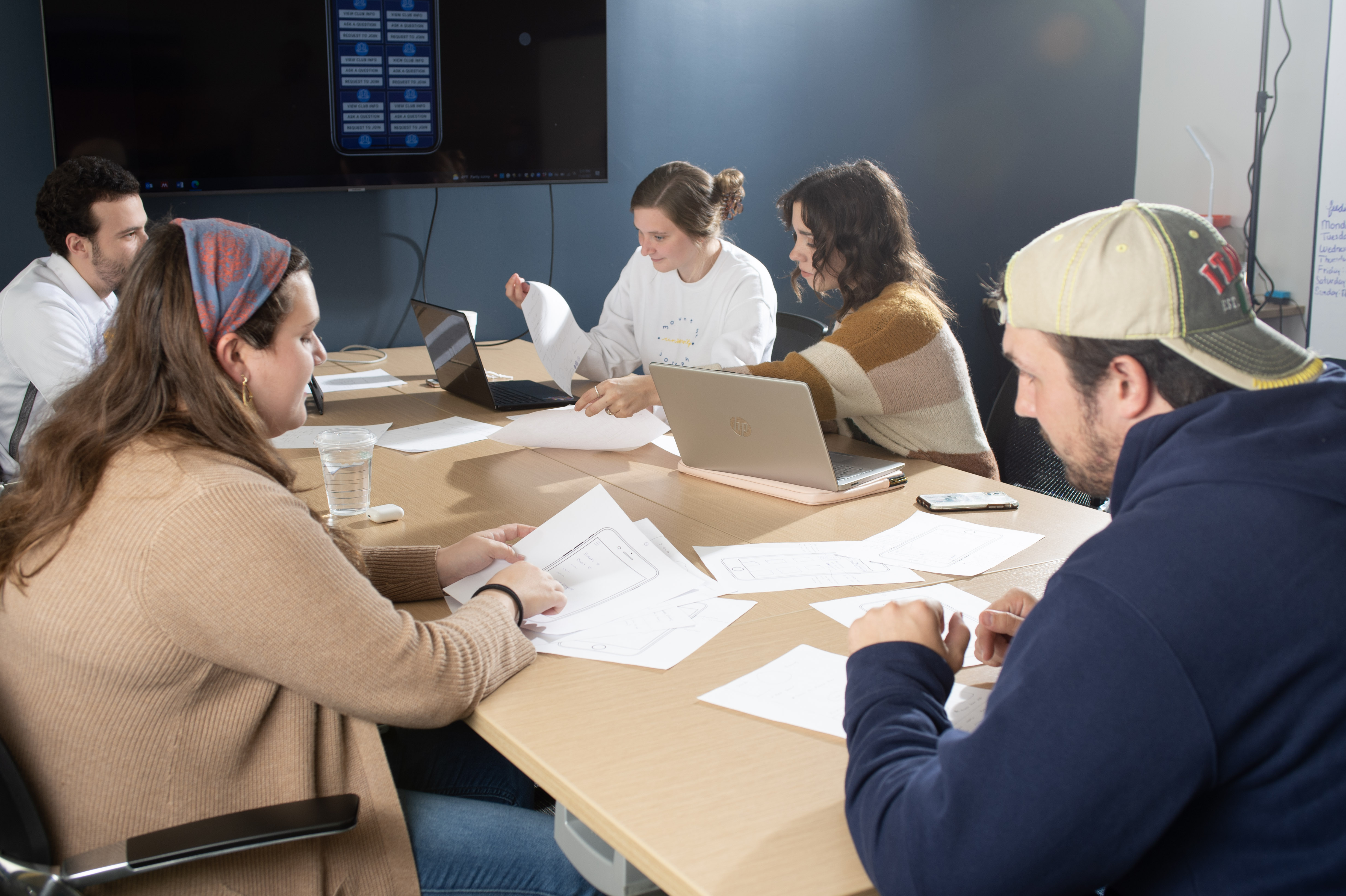 students on laptops