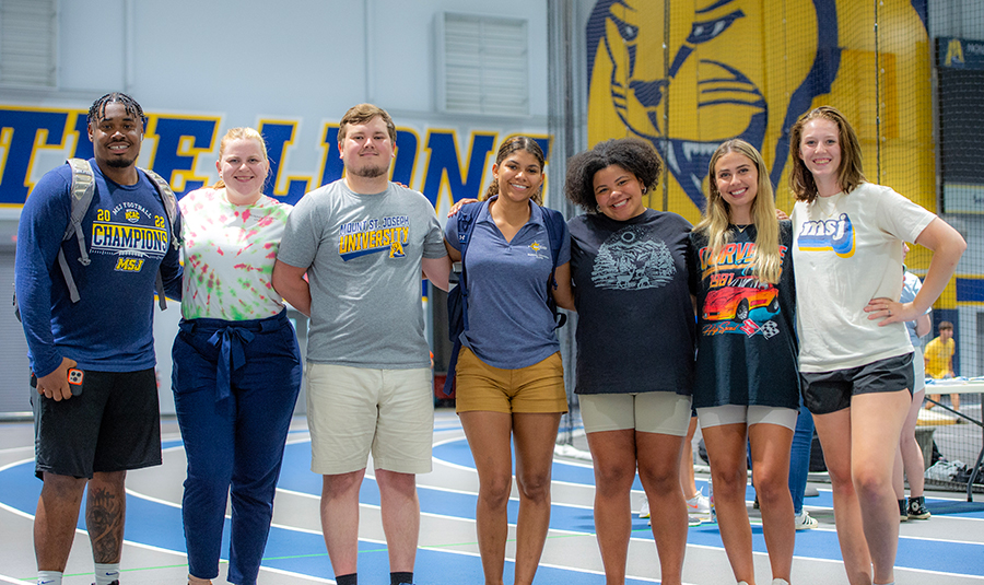 students standing together