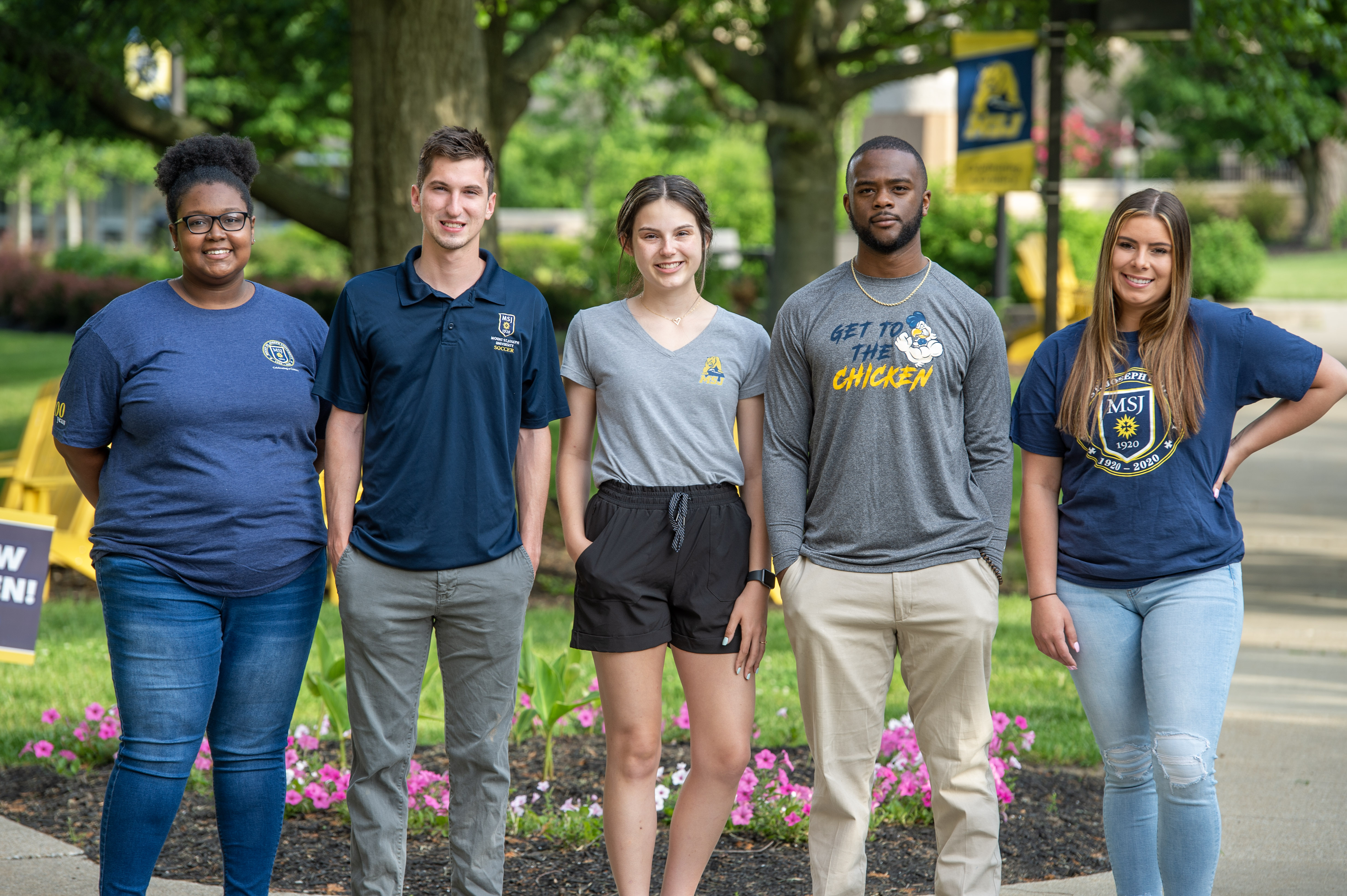 students standing together in quad