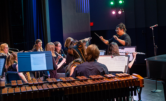 Mount St. Joseph bands playing