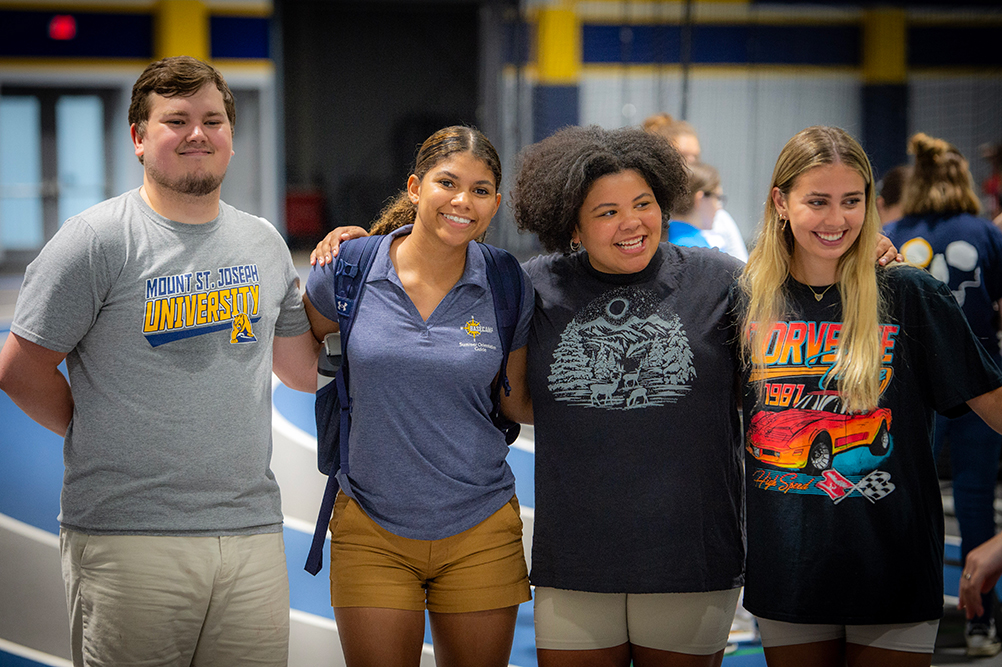 students in centennial field house